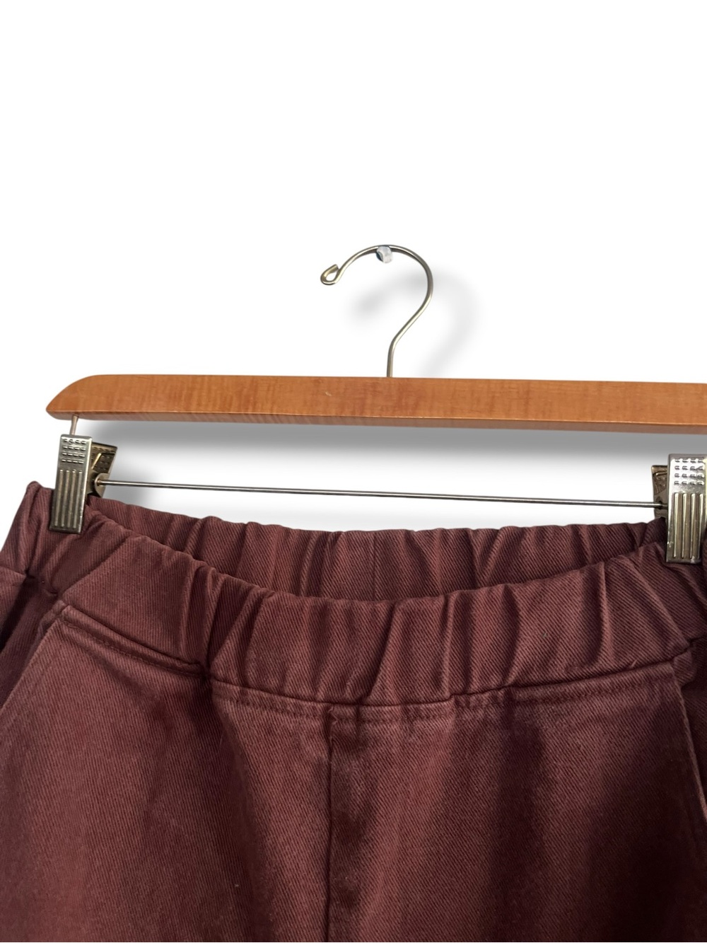 Le Bon Shoppe Arc Pants Cotton chocolate brown size M Made In Korea Barrel Leg - Picture 11 of 15
